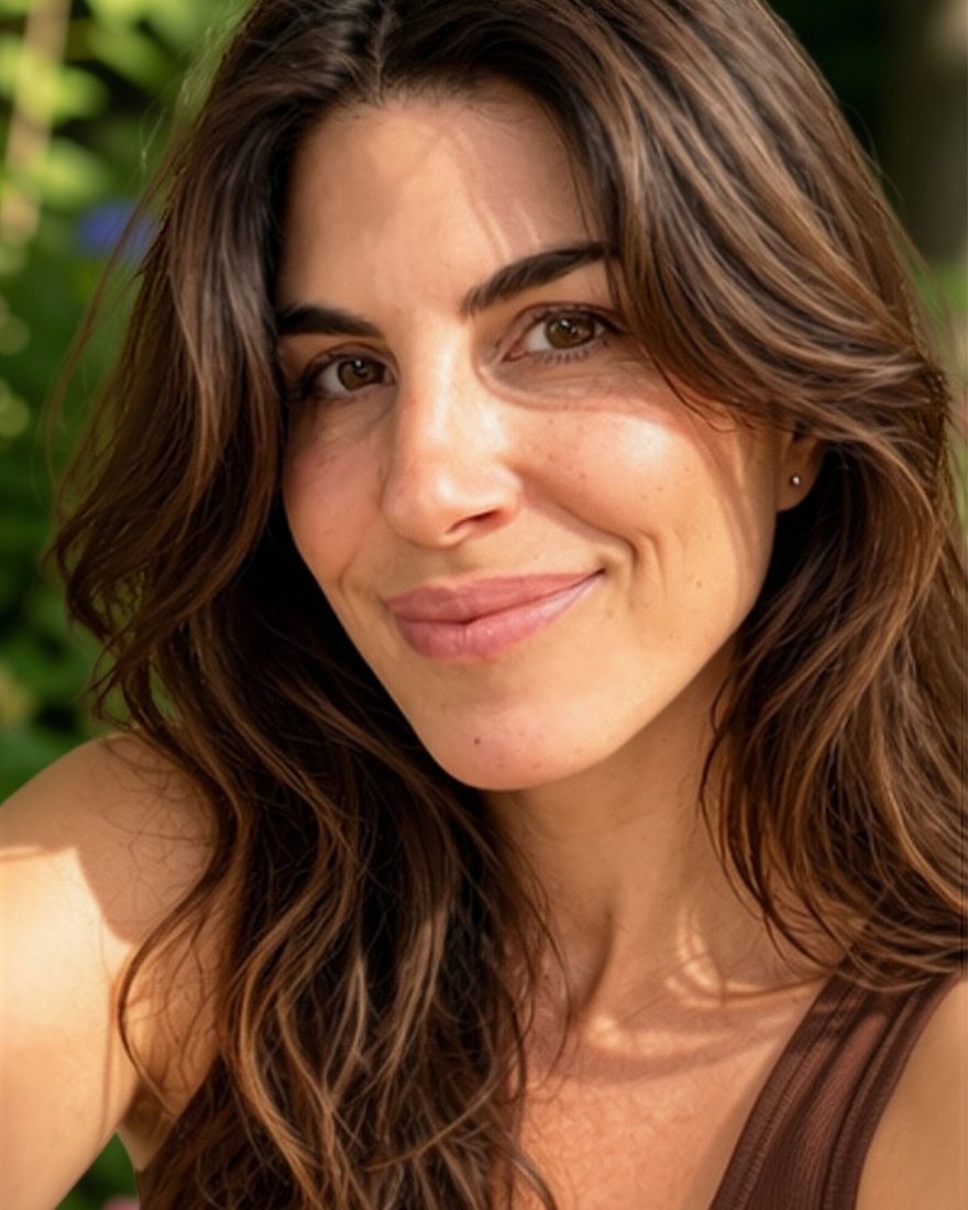 Brandy Nielson smiling softly in warm afternoon light